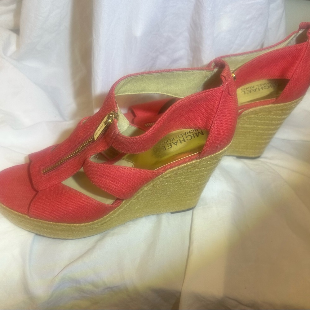 Michael Kors Red Wedge Sandals